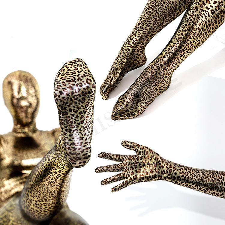 Gold stamping - Leopard print Zentai Suit