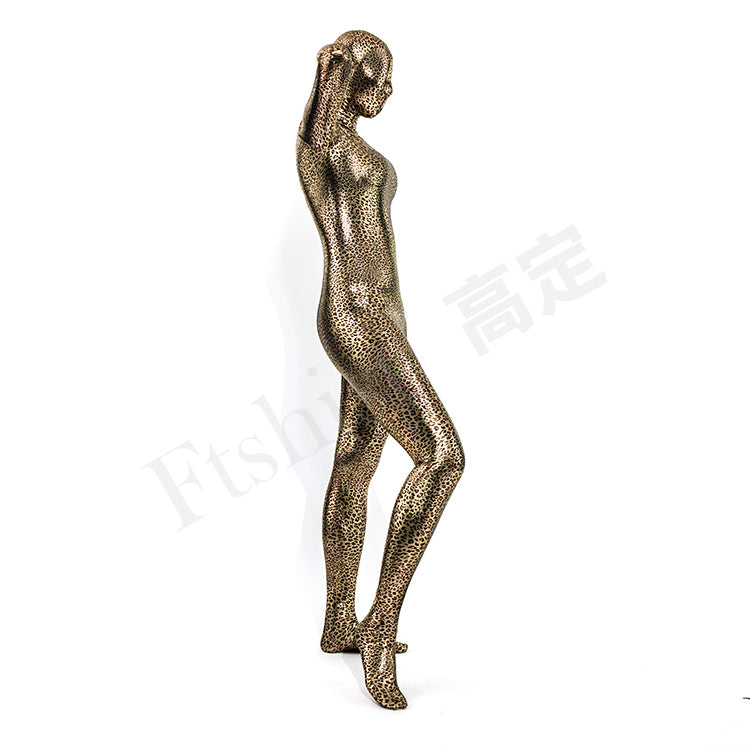 Gold stamping - Leopard print Zentai Suit