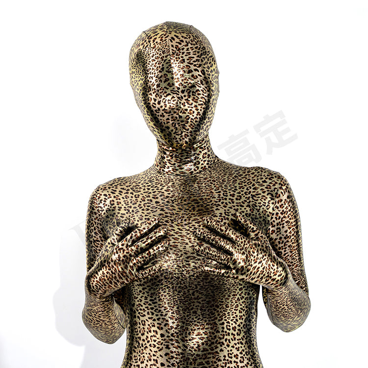 Gold stamping - Leopard print Zentai Suit