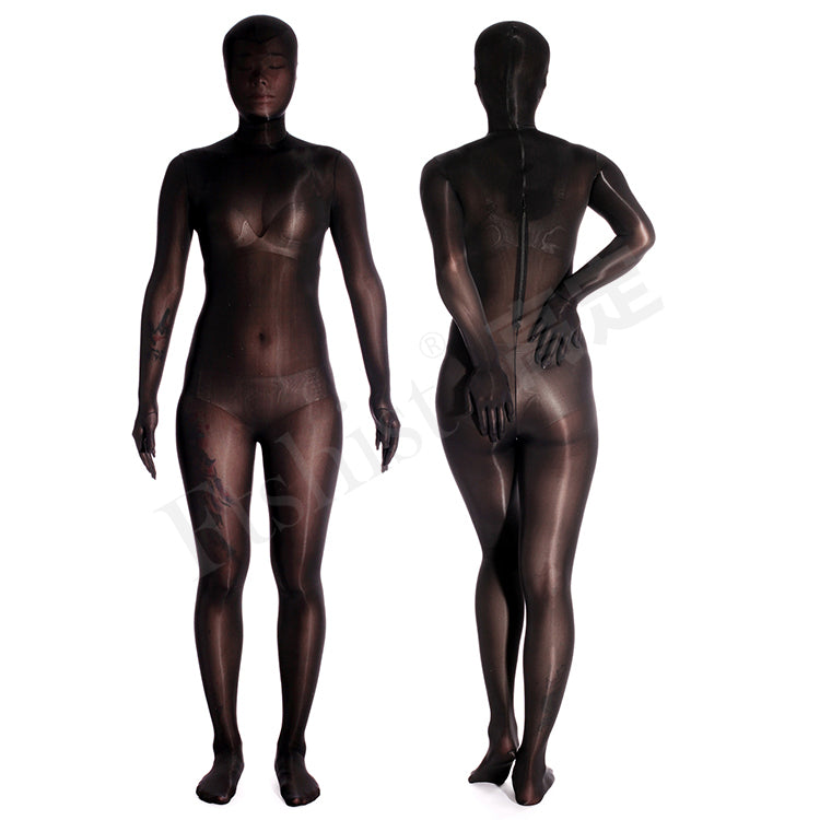 High-density glossy thick black stockings Zentai Suit